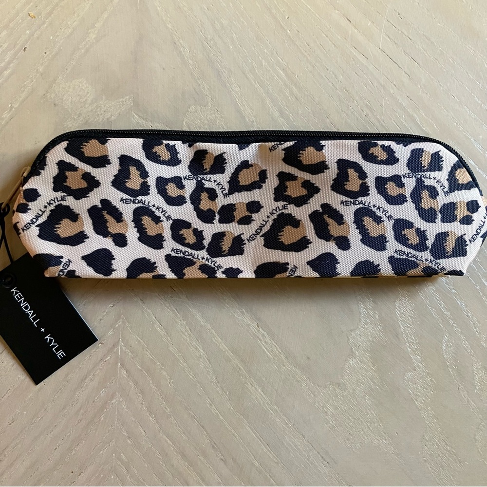 KENDALL + KYLIE Cheetah Print Logo Multi-Use Pouch Makeup Bag NWT